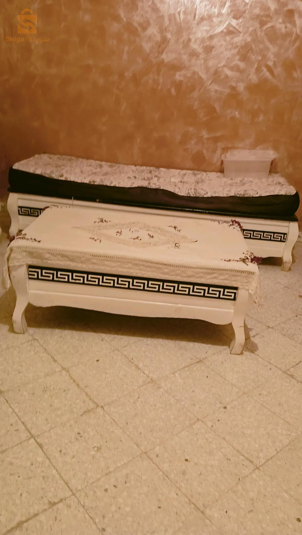 ج3 sofas, a Maple TV, and a glass cabinet for 1100. The TV is broken and not for sale With the best service With a discount for the first 4 people who call, even though they are used but in good condition