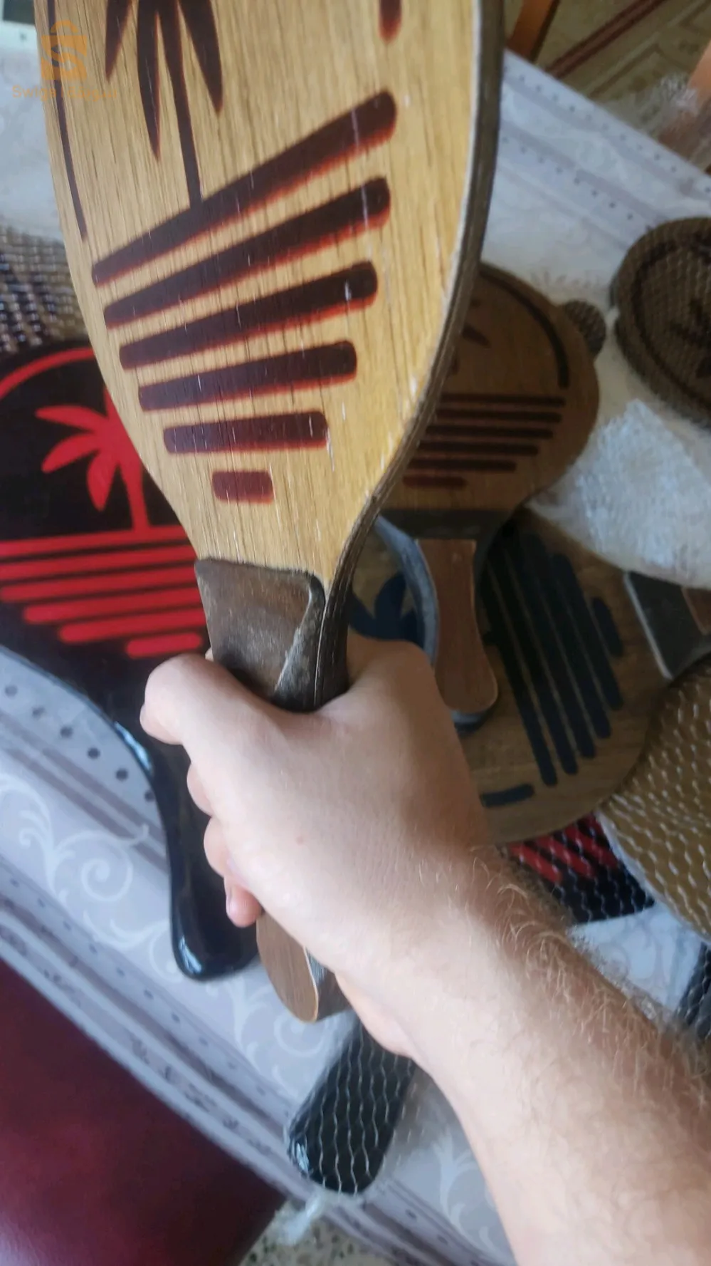 raquette de plage en bois