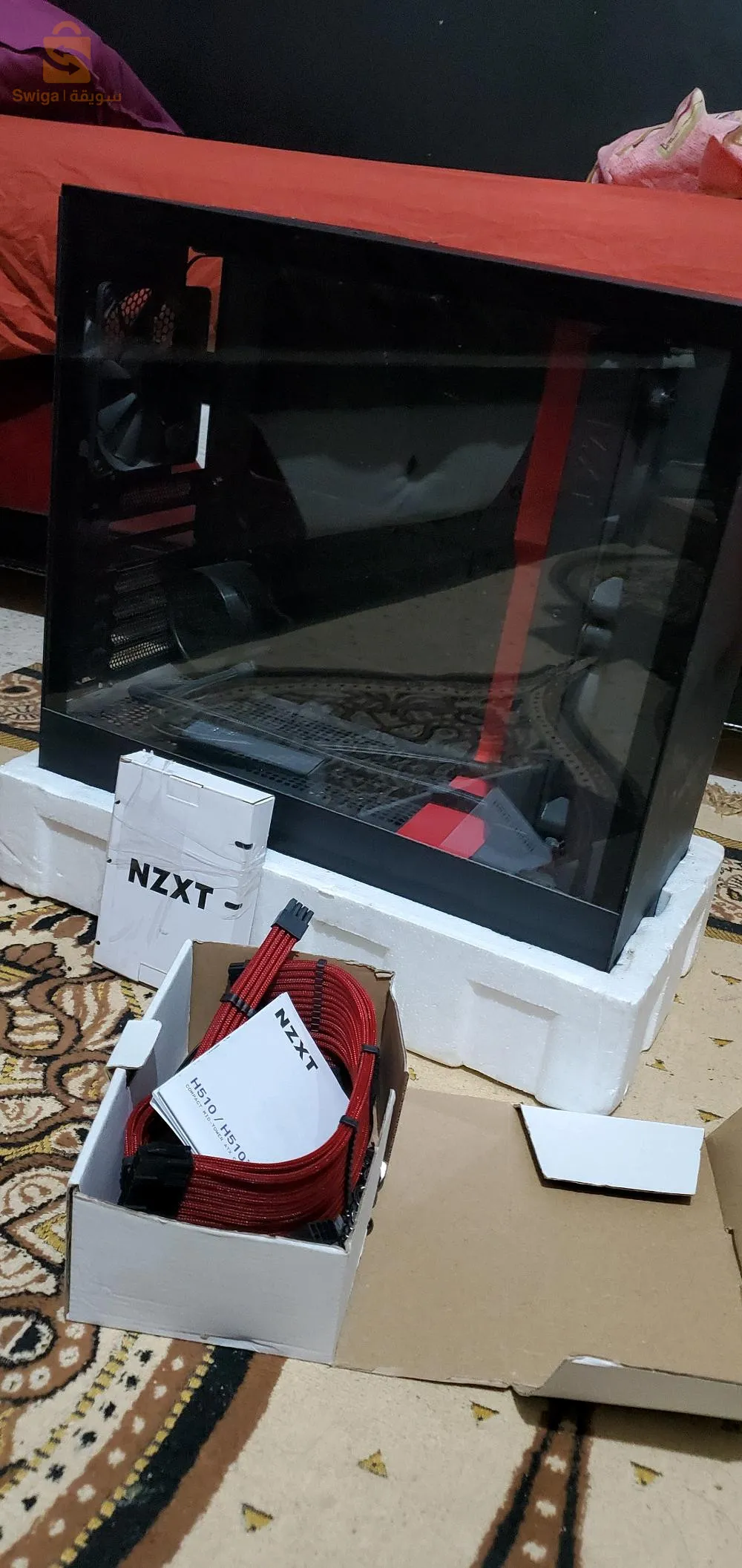 boitier Nzxt +water cooling Nzxt + cable rouge
