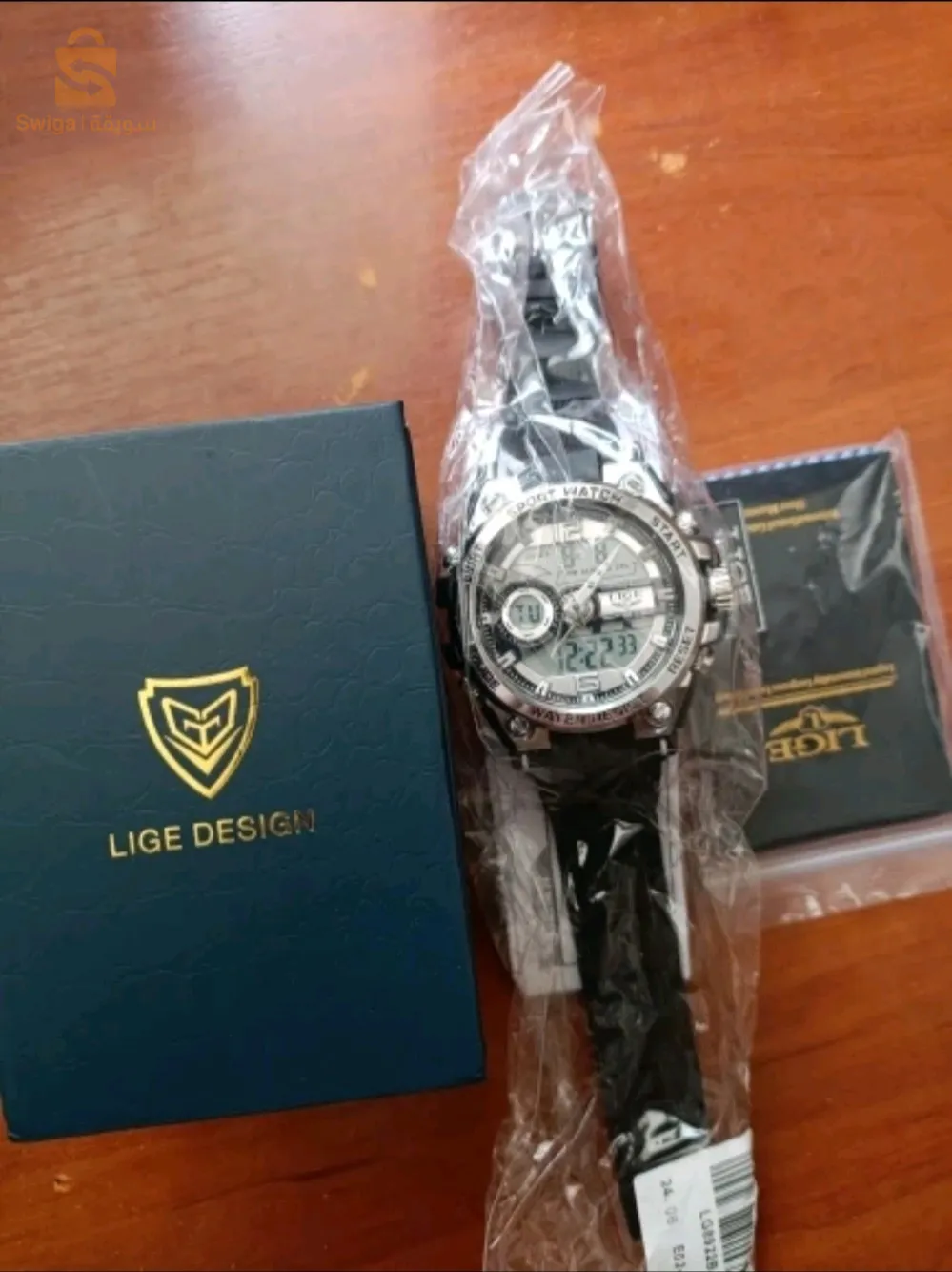 montre LIGE originale neuf black nd silver