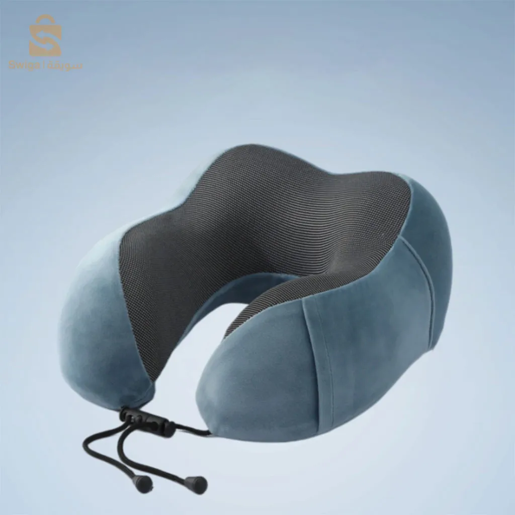 طقم سفر 3 في 1 وسادة إسفنجية الذاكرة على شكل حرف U مع سدادة أذن وعصابة عين$👍