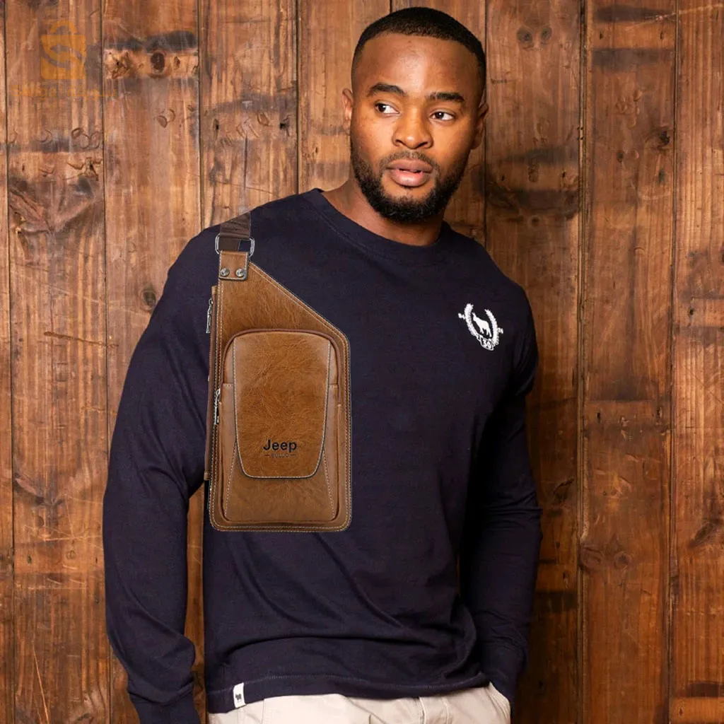 حقائب الصدر الجلدية الجديدة للرجال من جيب بولو$👍