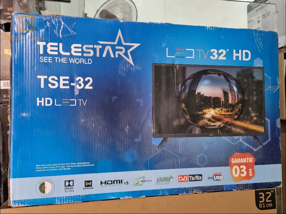 Télévision telestar  32 pouces hd led .  Port usb + 3 port hdmi
Laivraison disponible  hors wilaya