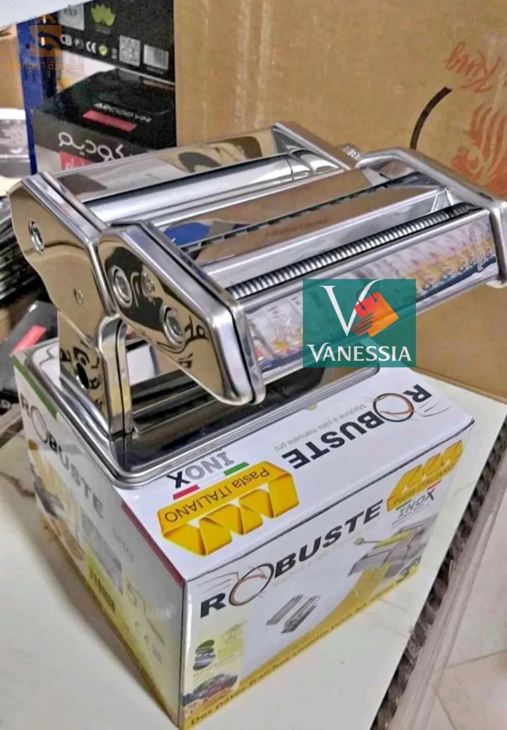 Machine à pâte manuelle pro marque Robuste 3en1
 
✅pâte détachable 150MM
✅Matériel : acier inoxydable
✅Couleur : chrome
✅Taille du produit : 20.5cm * 20cm * 15cm