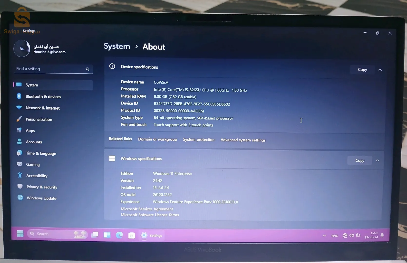 Pc Asus Vivobook X432Fa