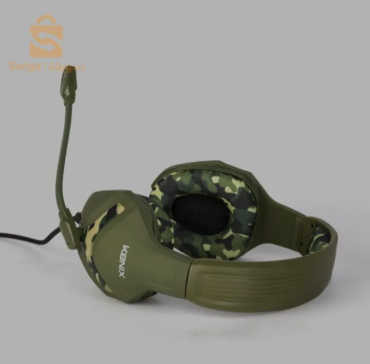 Konix Mythics Casque gaming filaire PS- 400 pour console Haut-parleurs 40 mm Microphone - Motif camouflage vert kaki