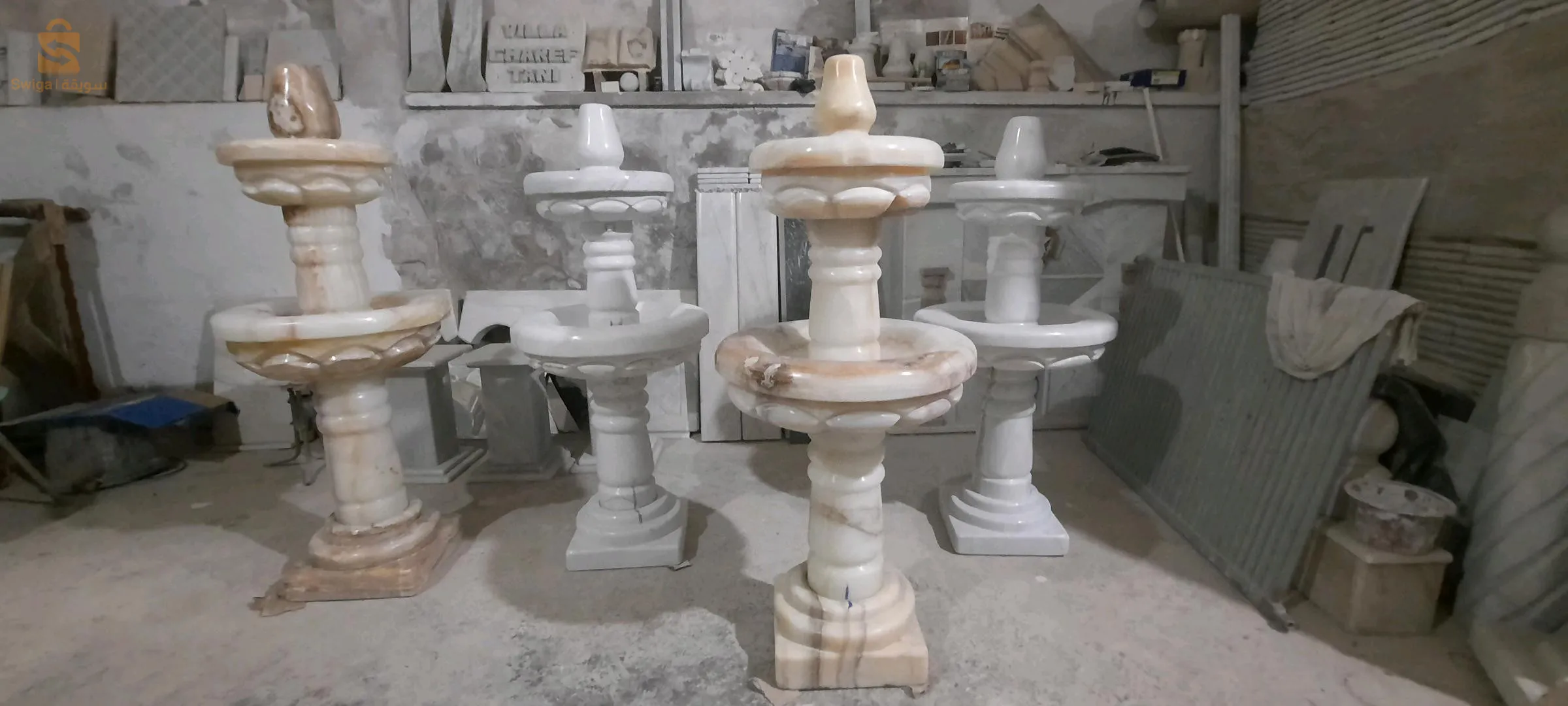 Manufacturing and installing staircases, fountains, and chimneys, all of marble and granite