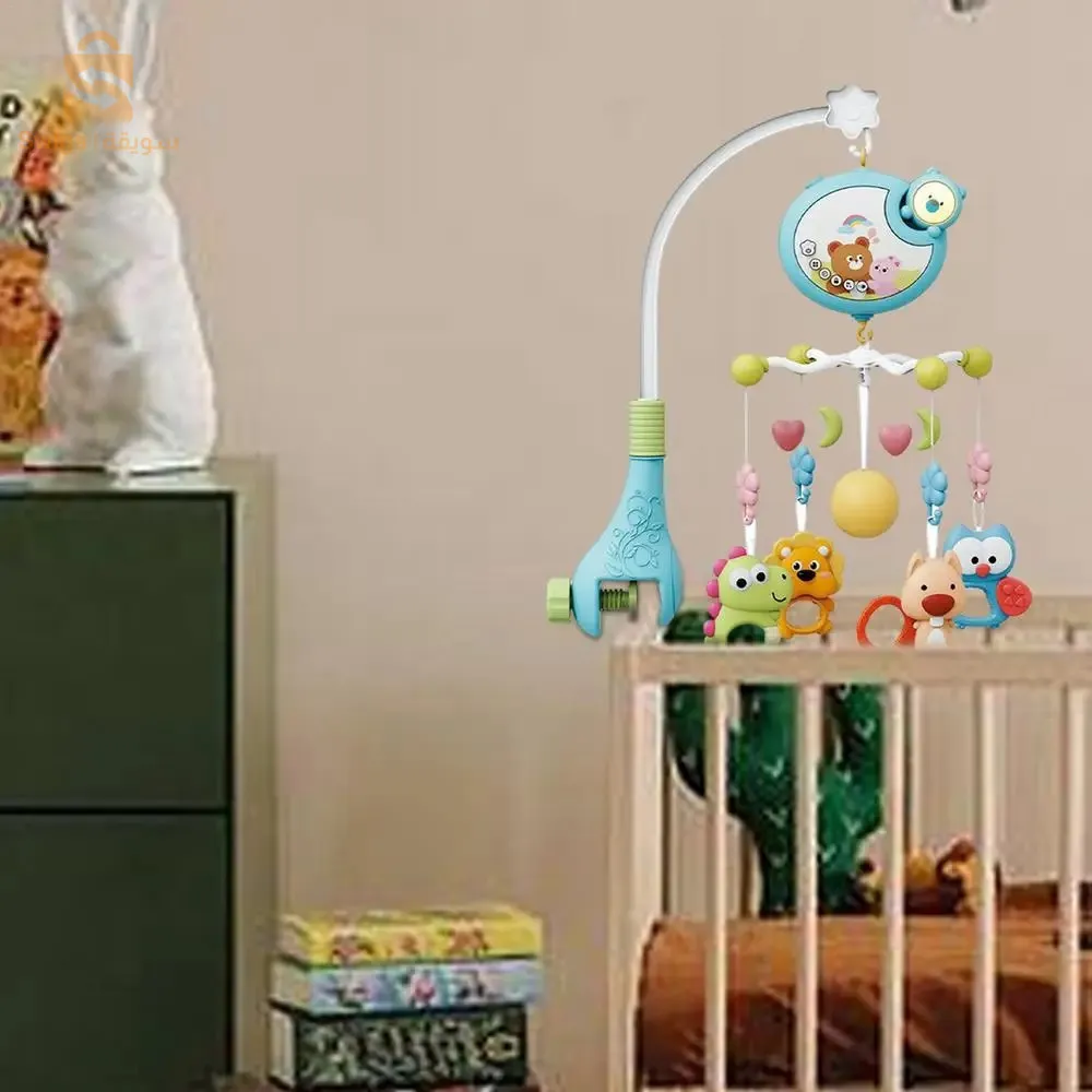 مهد أطفال موسيقي دوار مع أضواء موسيقية وجهاز تحكم عن بعد$👍