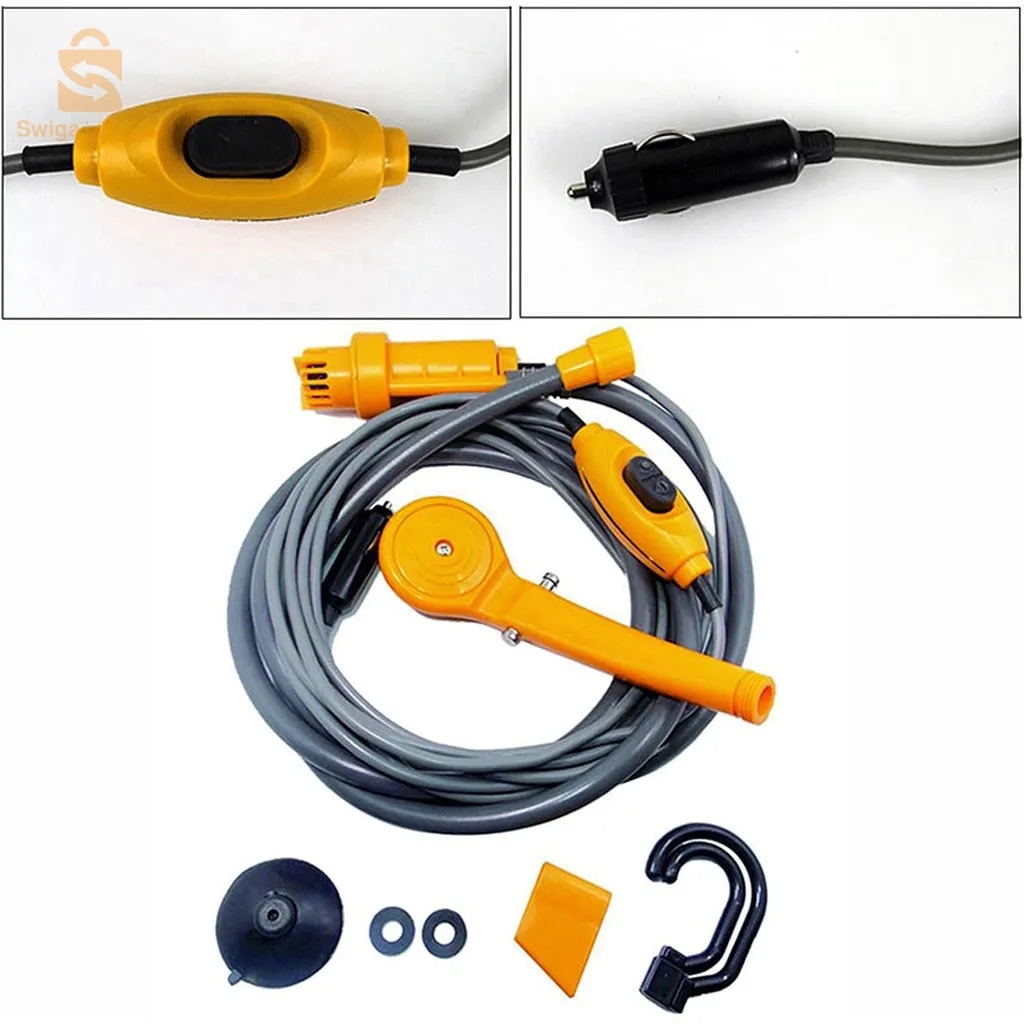 دش محمول للتخييم والشواطئ في الهواء الطلق تيار مستمر 12 فولت$👍