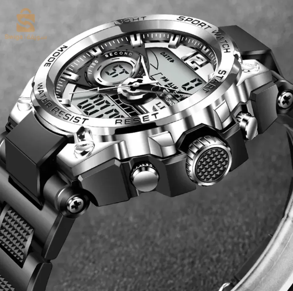 montre LIGE originale neuf black nd silver