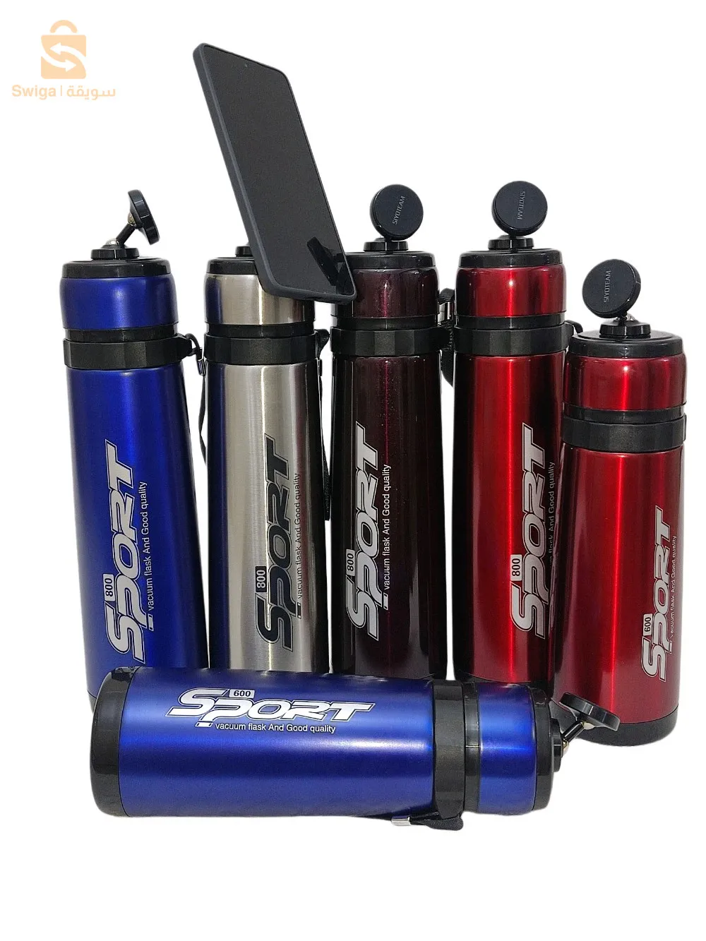 قارورة ماء للرياضيين مع حامل الهاتف