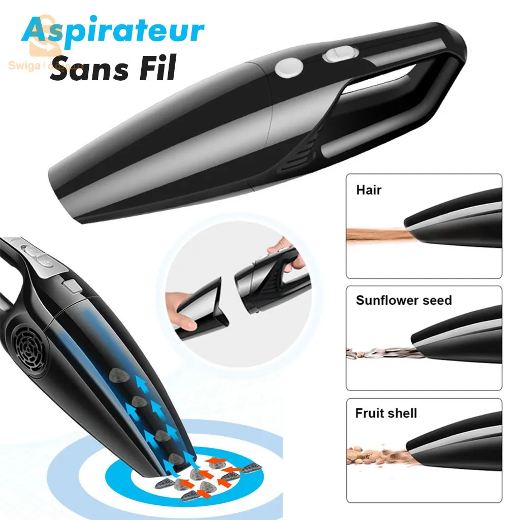 12V Cordless Portable Handheld Vacuum Cleaner High Power Rechargeable Battery