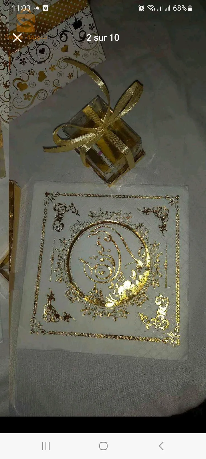 sac avec boîte à gâteaux et boîte à dragées