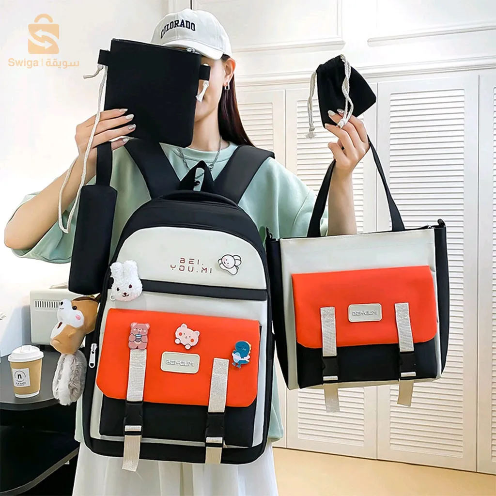 sac à dos 4 PCS للبنات محفظة مدرسية