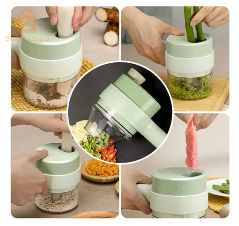 Machine à trancher les légumes et à hacher la viande.