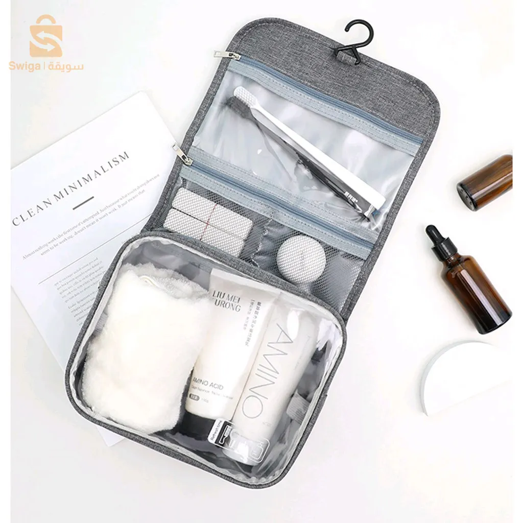 حقيبة أدوات الزينة للسفر معلقة، مقاومة للماء وخفيفة الوزن، سعة كبيرة$👍