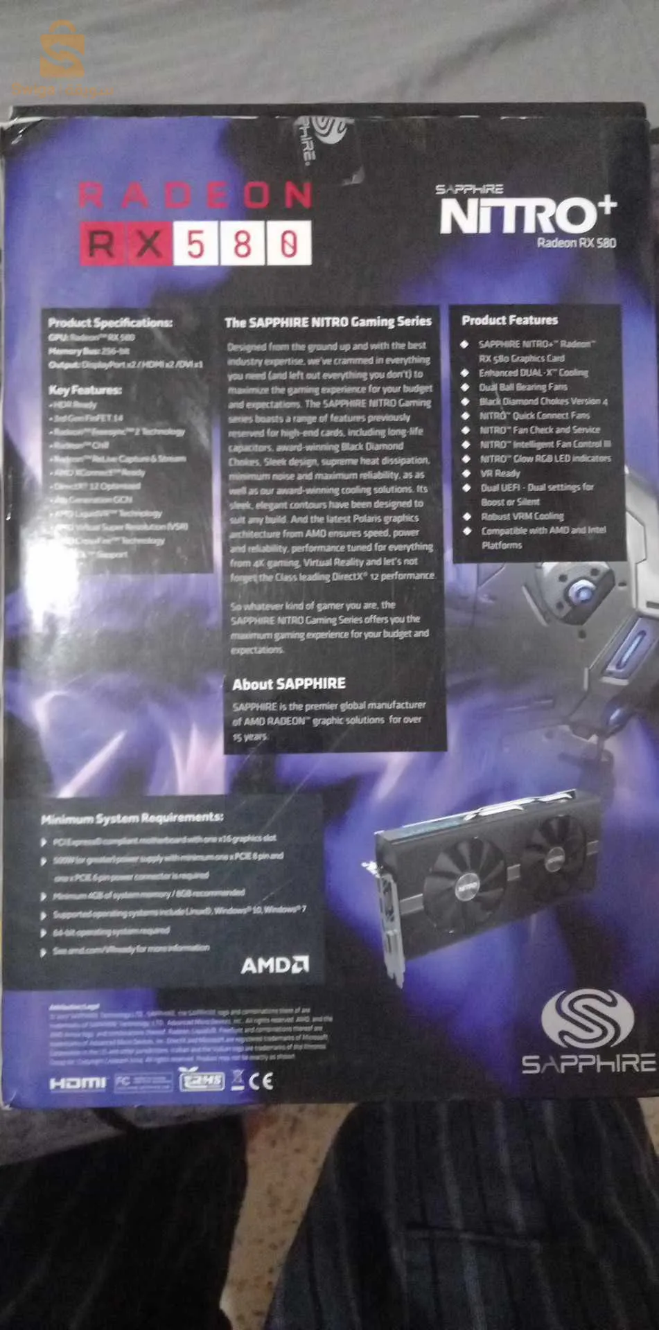 RX 580 4GB NITRO SAPPHIRE ORIGINAL