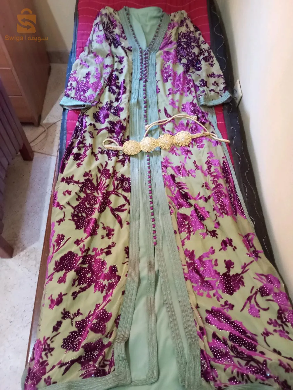 قفطان مغربي جديد مخذوم باليد غير مستعمل