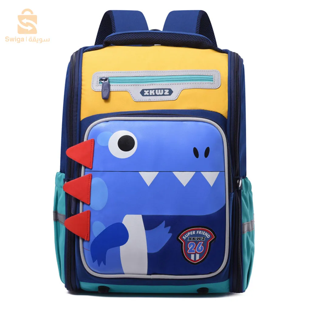 حقيبة ظهر مدرسية للأطفال دينو لتقويم العظام ومريحة$👍