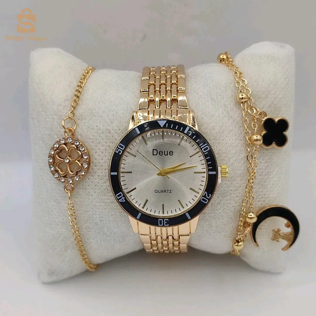 ساعة نسائية نوعية ممتازة + 2 براصلي+ علبة