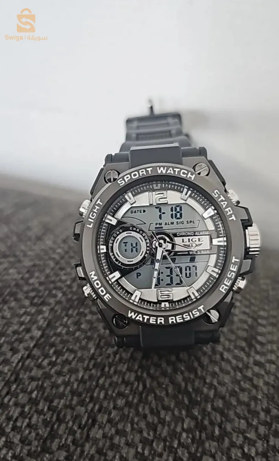 montre LIGE originale neuf black nd silver