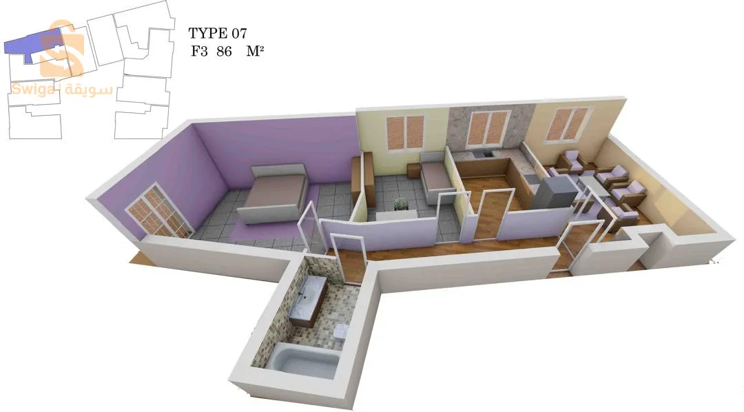 Apartment for sale in Bab Ezzouar with individual contract and real estate book 📱📱