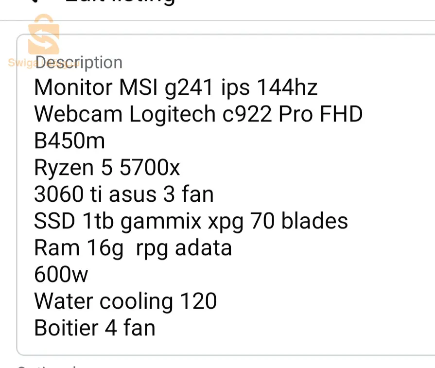 pc gaming streaming  livraison disponible 58 wilaya