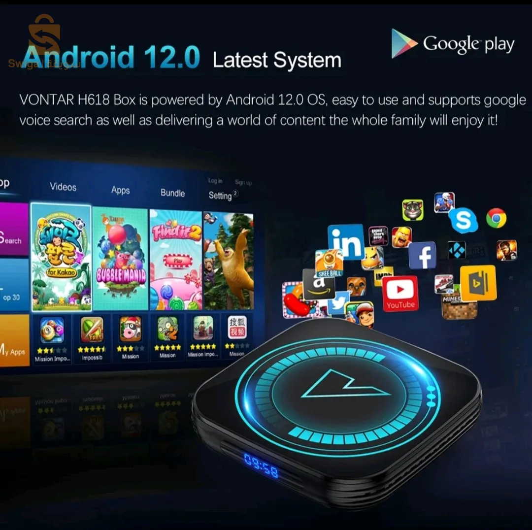 TV BOX h618 android 4/64g 💯 لتشغيل المباريات وتحميل جميع التطبيقات 💪🏻