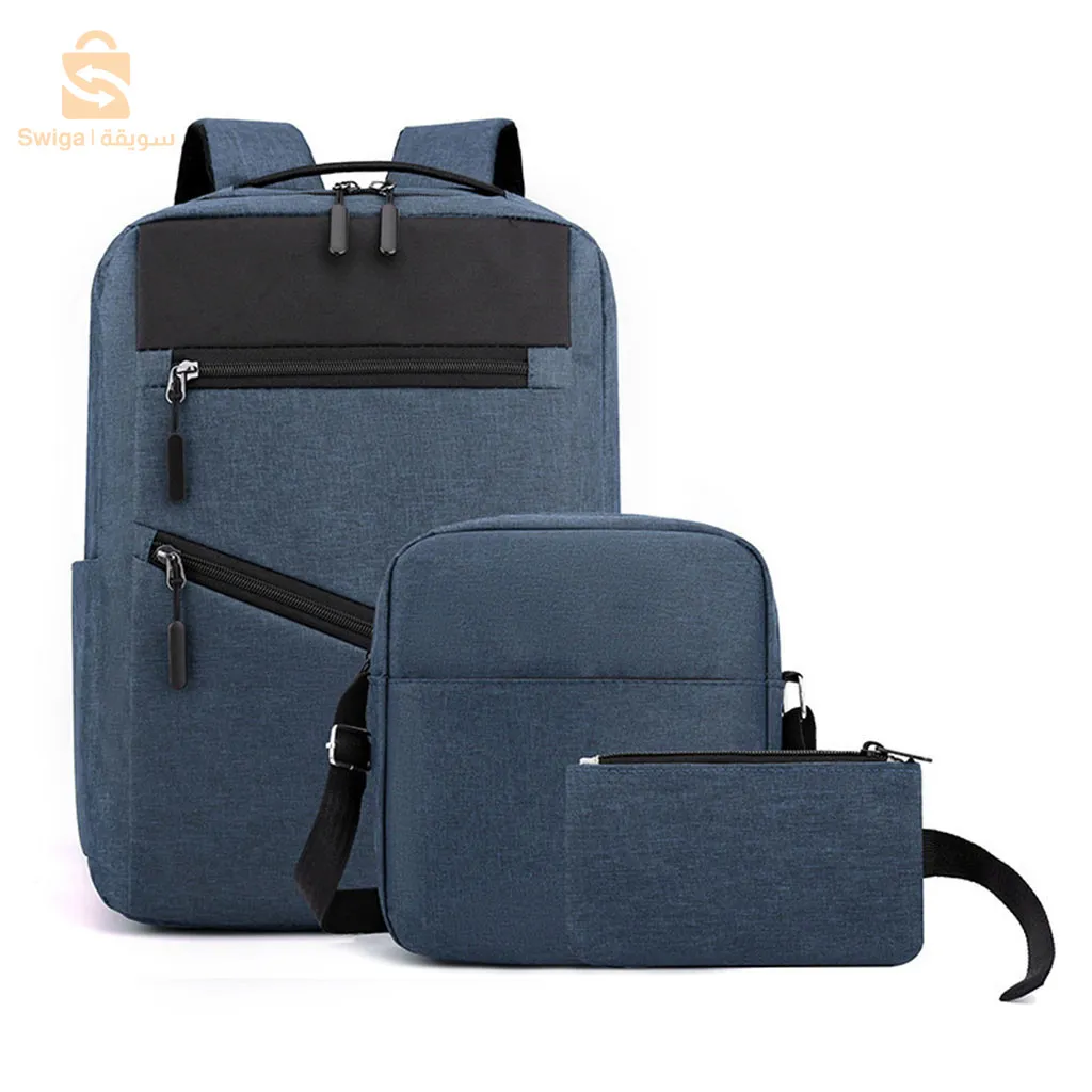 Sac à Dos Multifonctionnel 3Pcs Sortie USB Emplacement PC Portable - noirlivraison 58 wilayas 🚚🚚🚚
