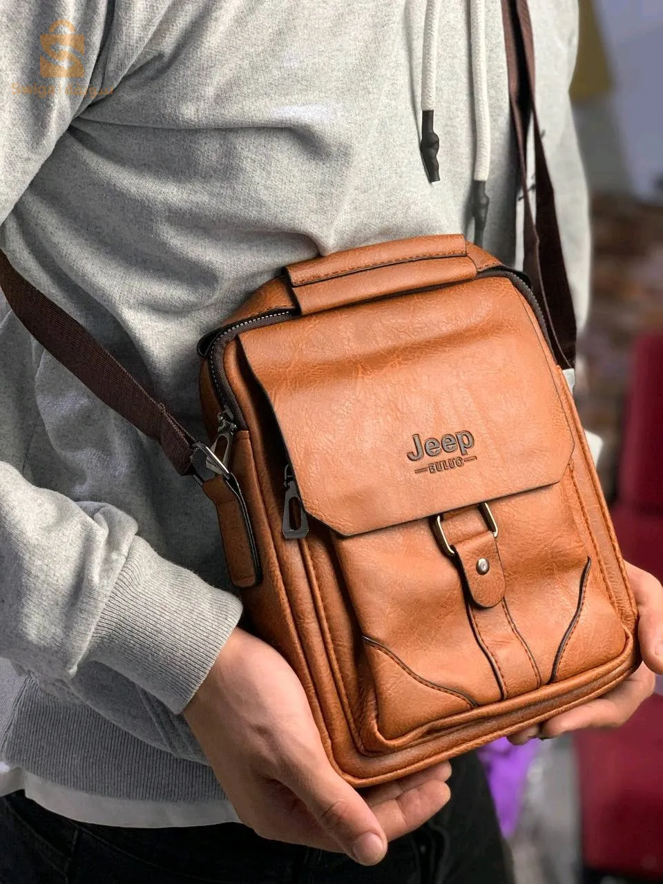 Jeep waterproof leather saddlebag v9