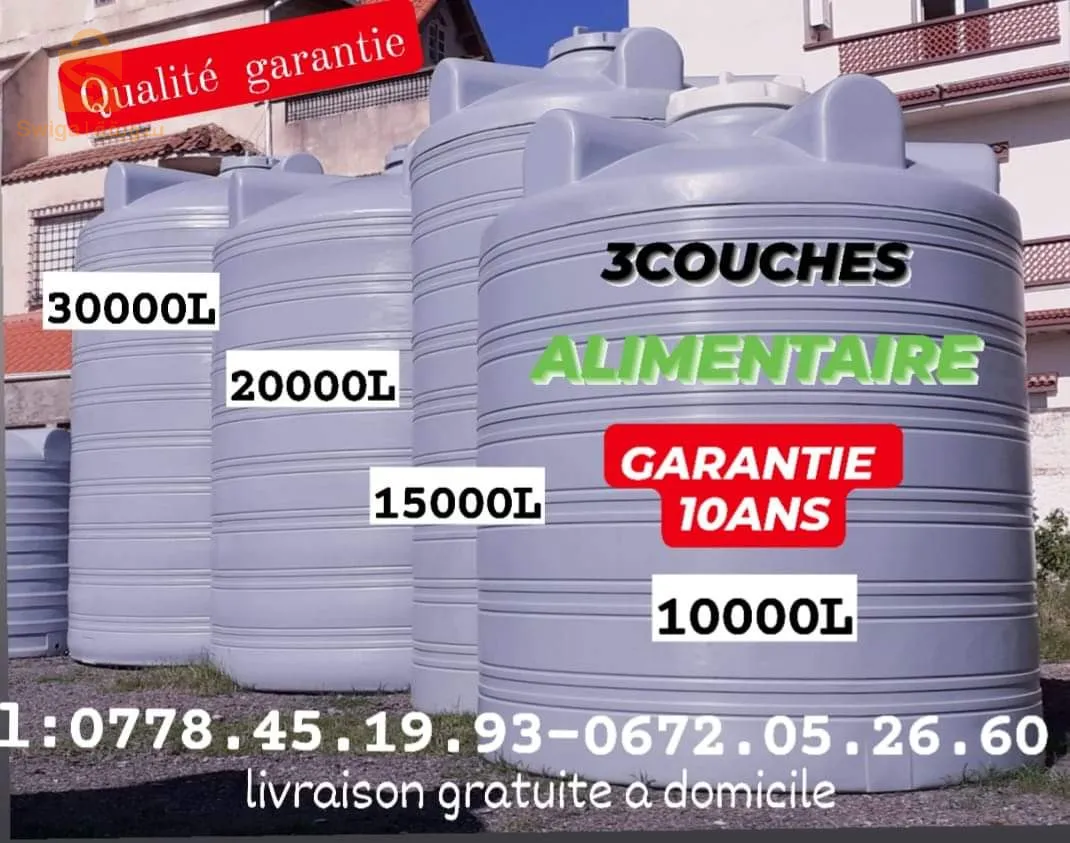 rèservoire d’eau alimentaire Qualitè supèrieure 3 couches garantie 10 ans livraison gratuite.