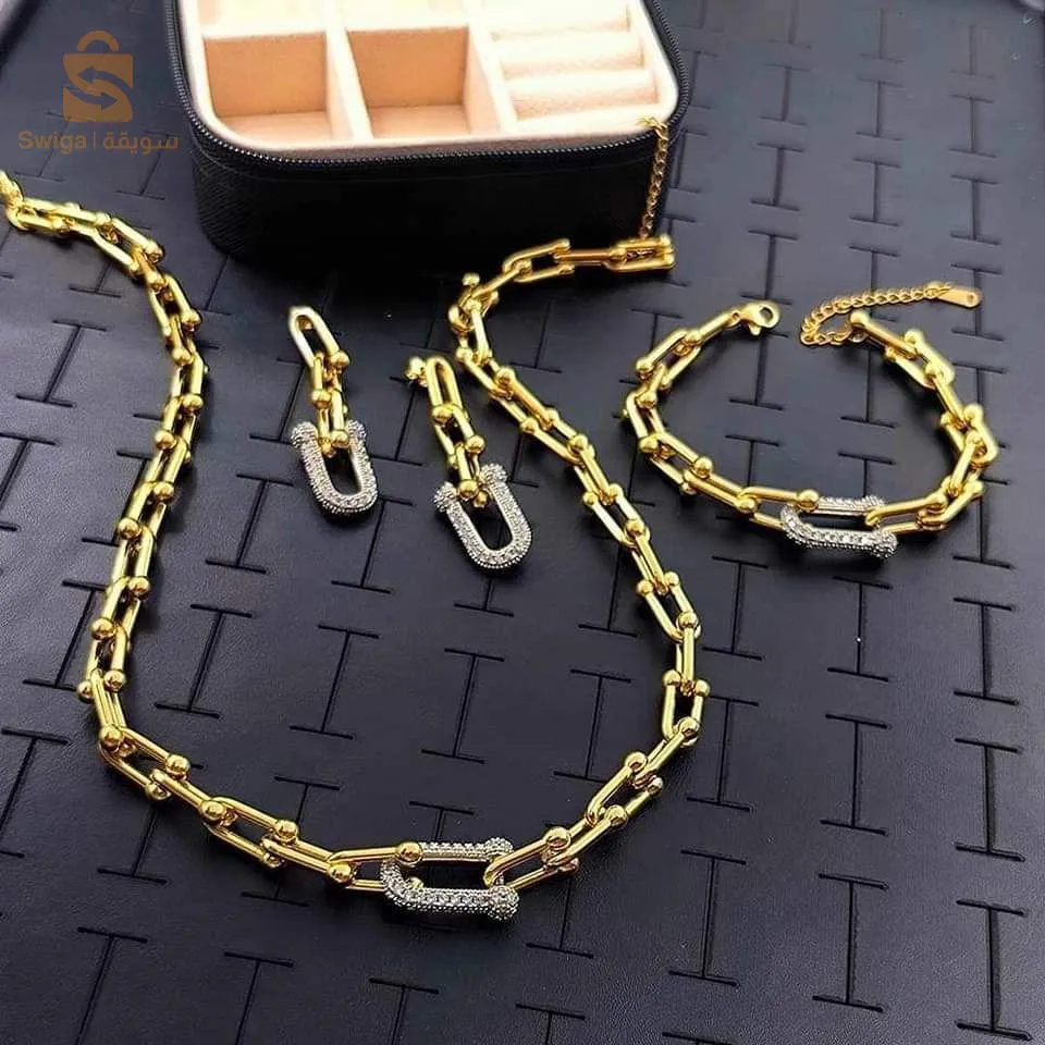 مجوهرات  اعراس اسي اينوكسيدابل متحولش وغارنتي وشبيهة ذهب كل قطعة وسعر تاعها