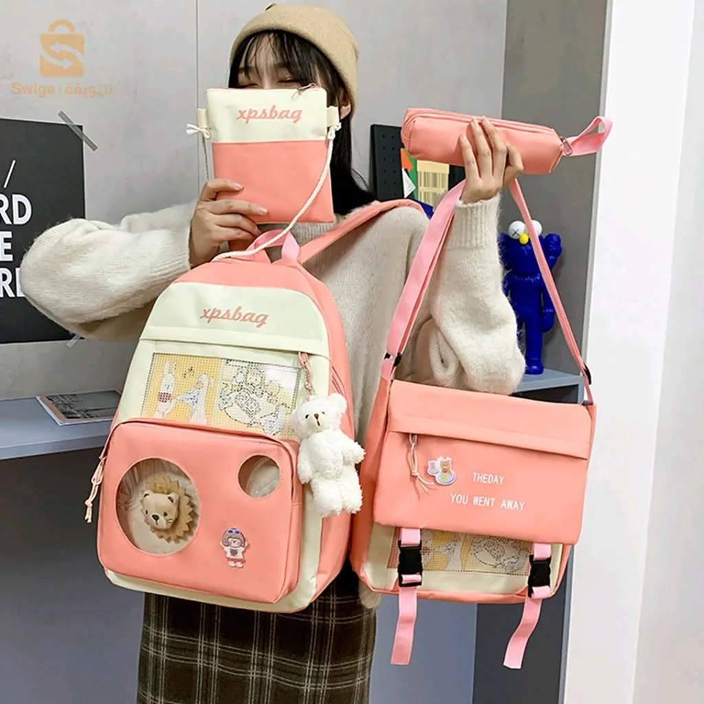 sac à dos scolaire 4 PCS محفظة مدرسية بنات