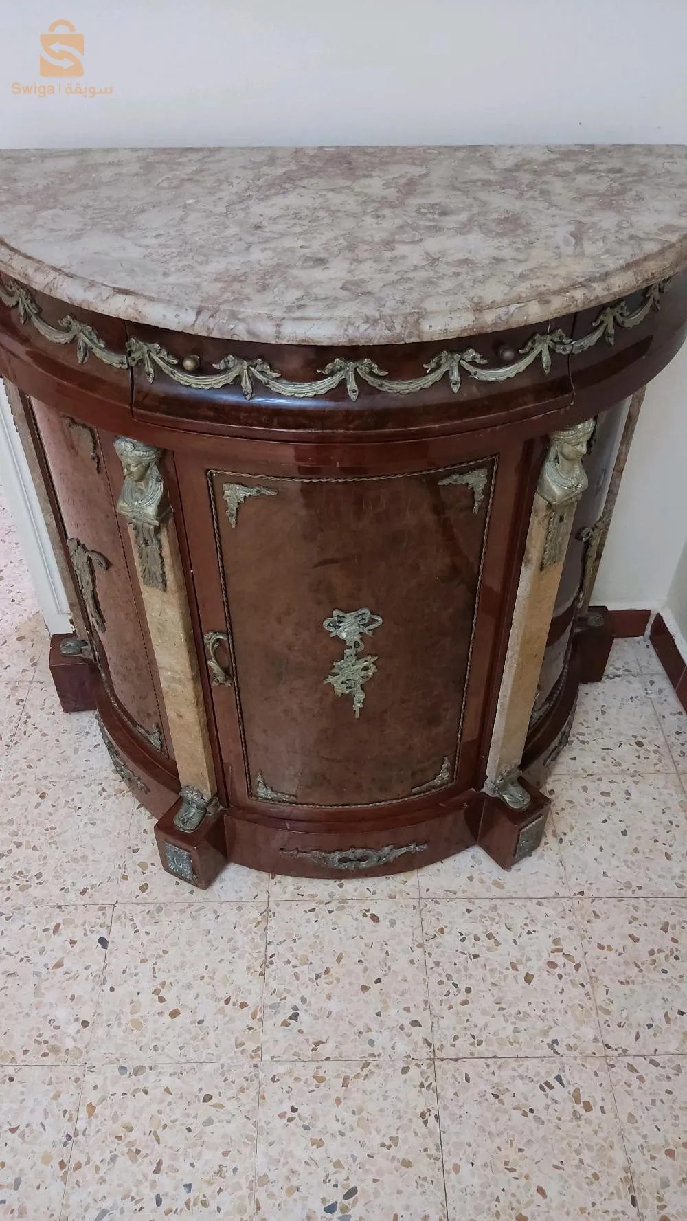 Antique marble buffet