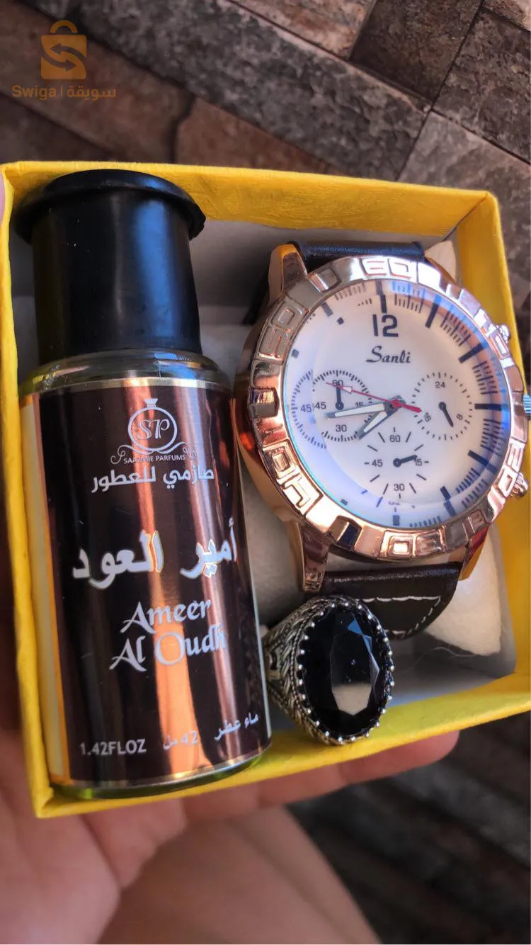 باك رجالي (ساعة+خاتم تيتانيوم+عطر)