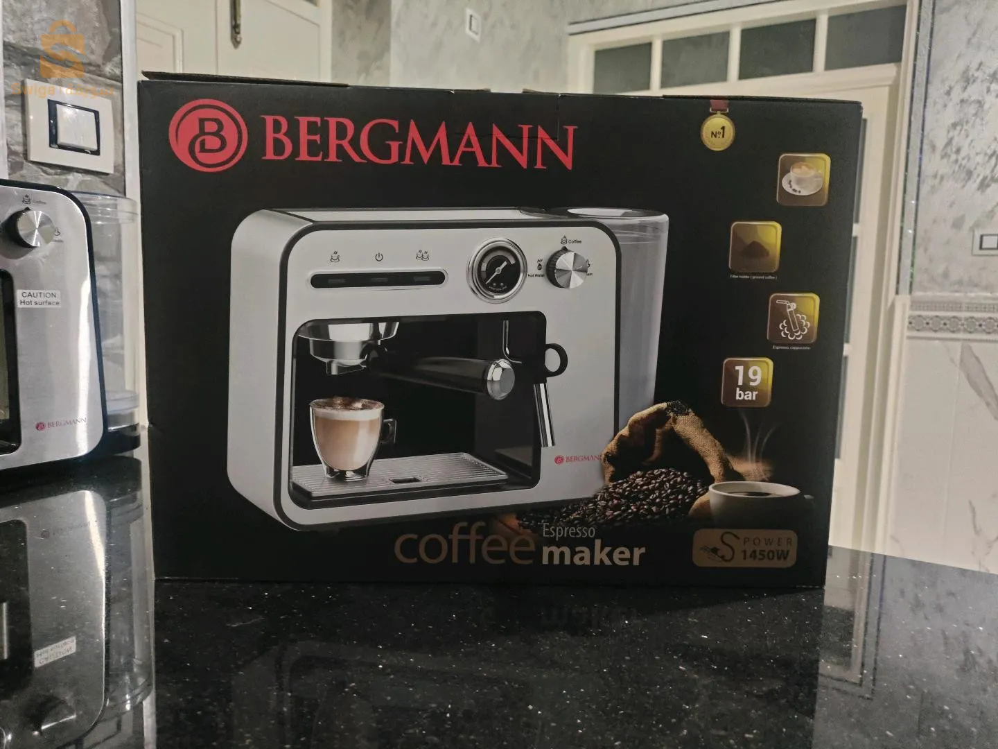Espresso coffee bergman 19 bar 1450 w