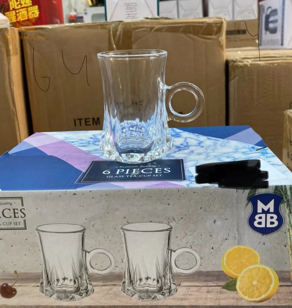 6 فناجل تع اتاي زجاجية رائعة 900