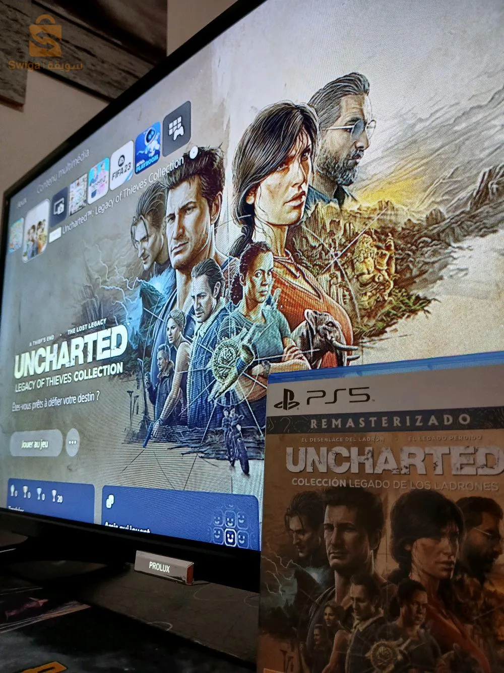 uncharted jeux ps5  uncharted 4 et uncharted le dernier.   deux  version sur un CD (un CD 2 jeux)