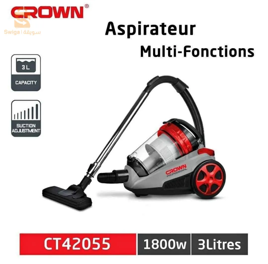 Aspirateur crown 1800 watt الاكثر طلبا في السوق راهو عاود توفر و بسومة مكاش لي دايرها!!!!!!توصيل متوفر 58 ولاية يلحقك حتى لعندك!!!!