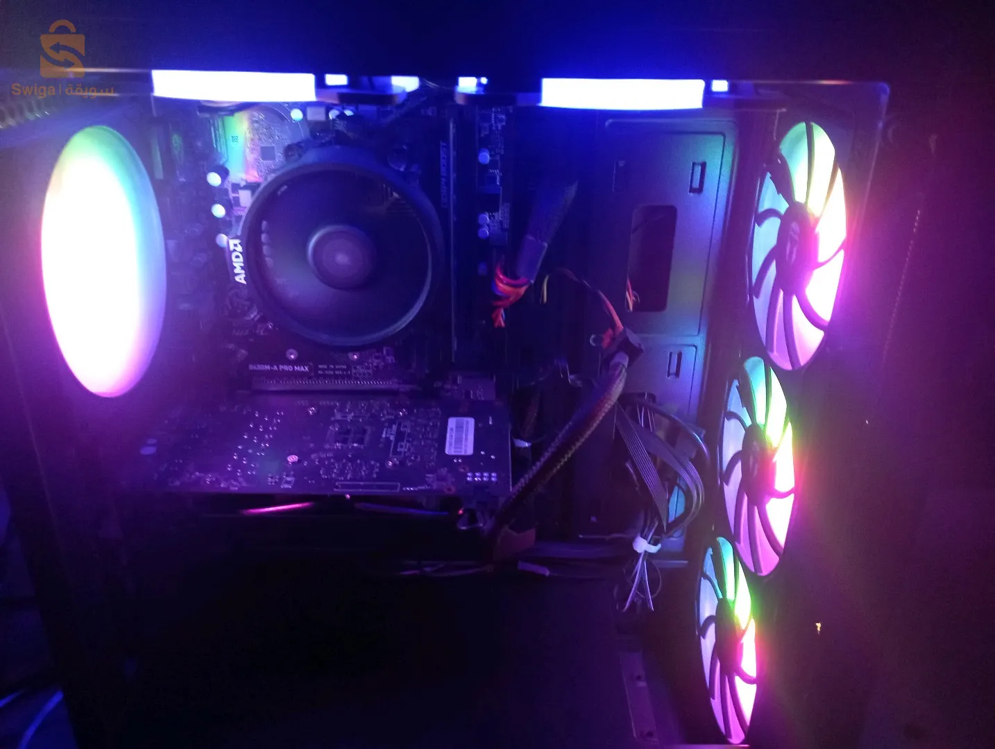 pc gamer Ryzen 5 3600 + fan amd 
Gtx 1660 s macy 
Motherbord msi 450pro max 
16ram teamgroup 
Ssd 552 teamgroup 
500w 
6 ventilo 
Case ares c102 
  Tlemcen لي انتيريسي يجي بريفي نتهلل فيه كولشي بل لي بوات