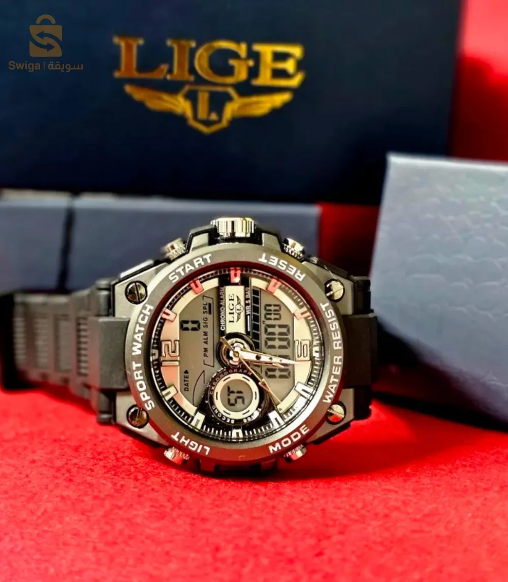 montre LIGE originale neuf black nd silver