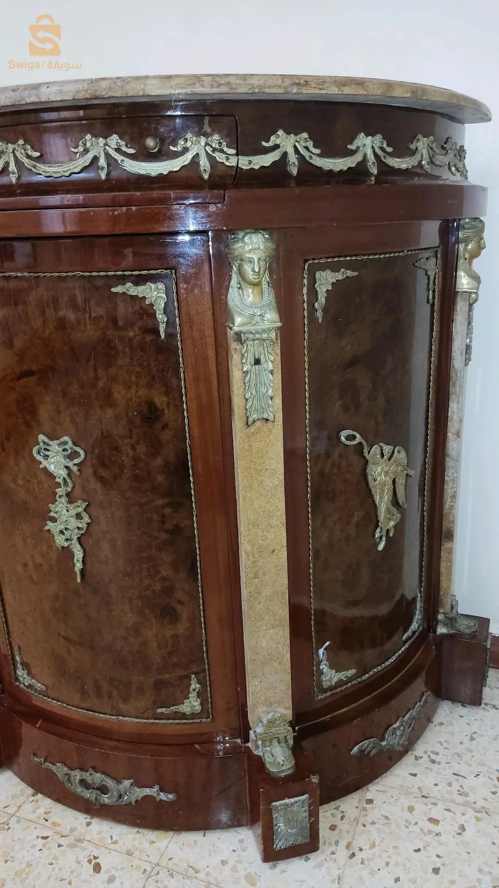Antique marble buffet