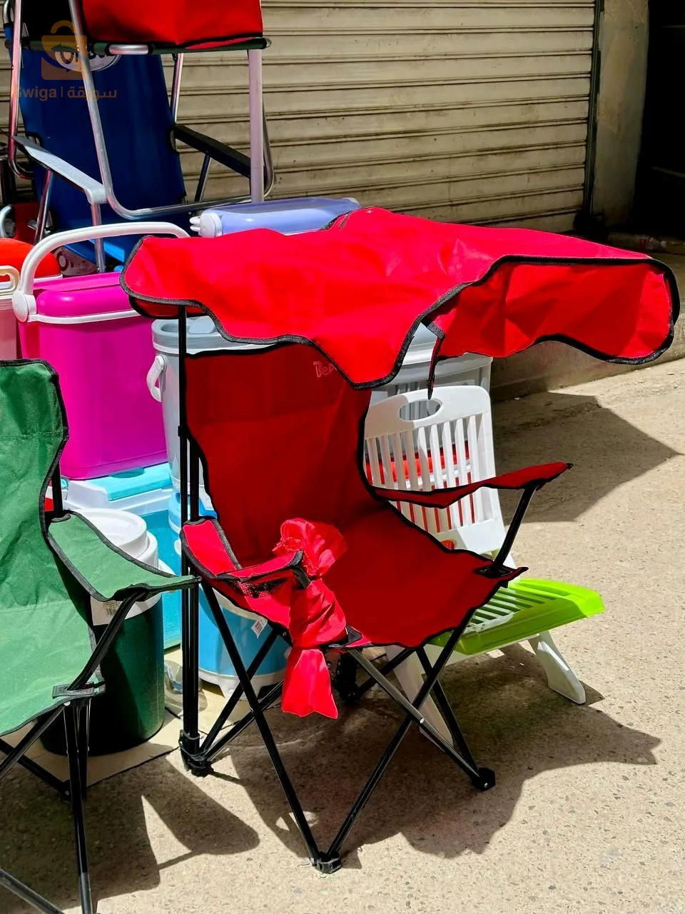 Beach chair with umbrella