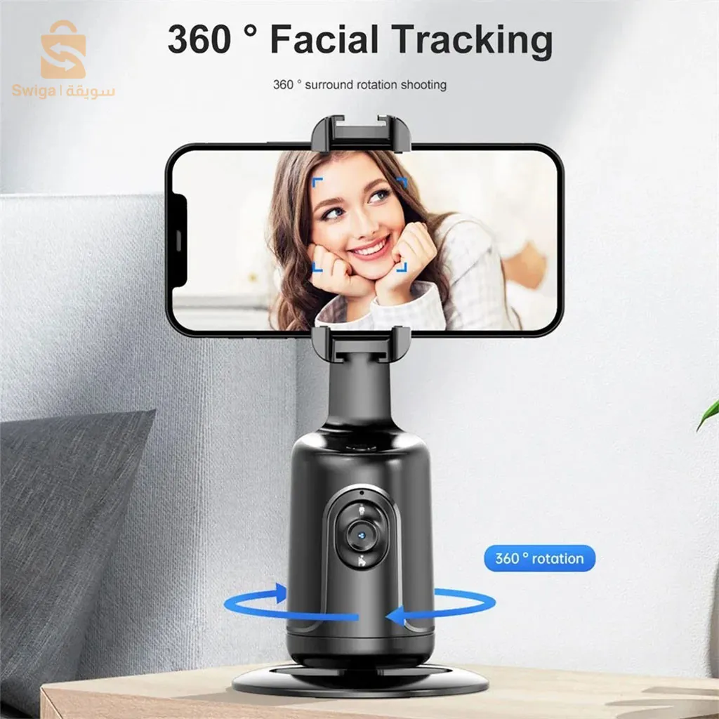 مثبت سطح المكتب الذكي بزاوية 360 درجة مع تتبع تلقائي للوجه لمدونات الفيديو$👍