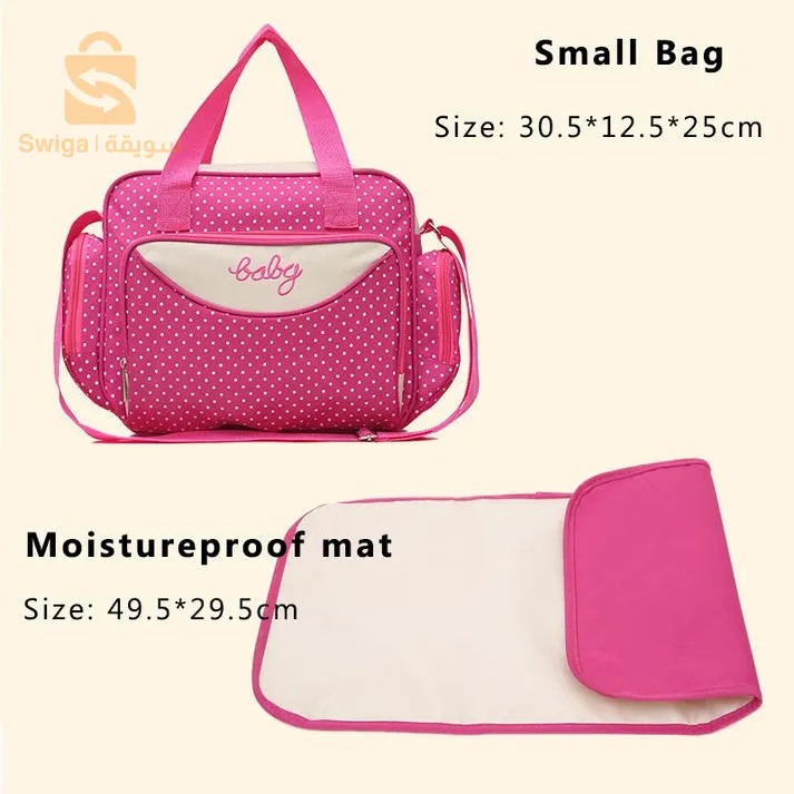 sac de maternité , ensemble rose de 5 pièces pour mamans