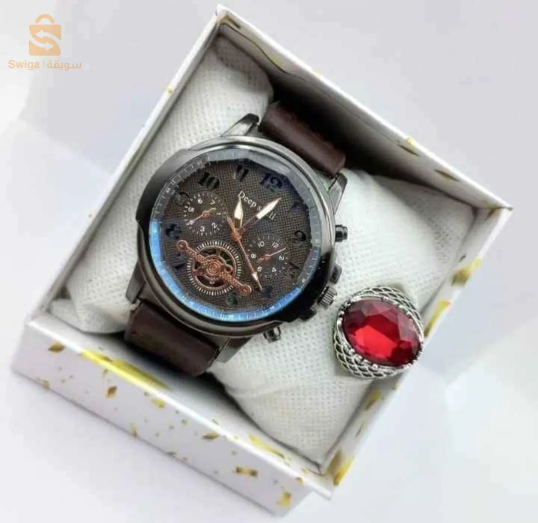 ساعات يد رجالية مختلفة مع الخاتم و العلبة 🎁✅Different men's watches with ring and box 🎁✅