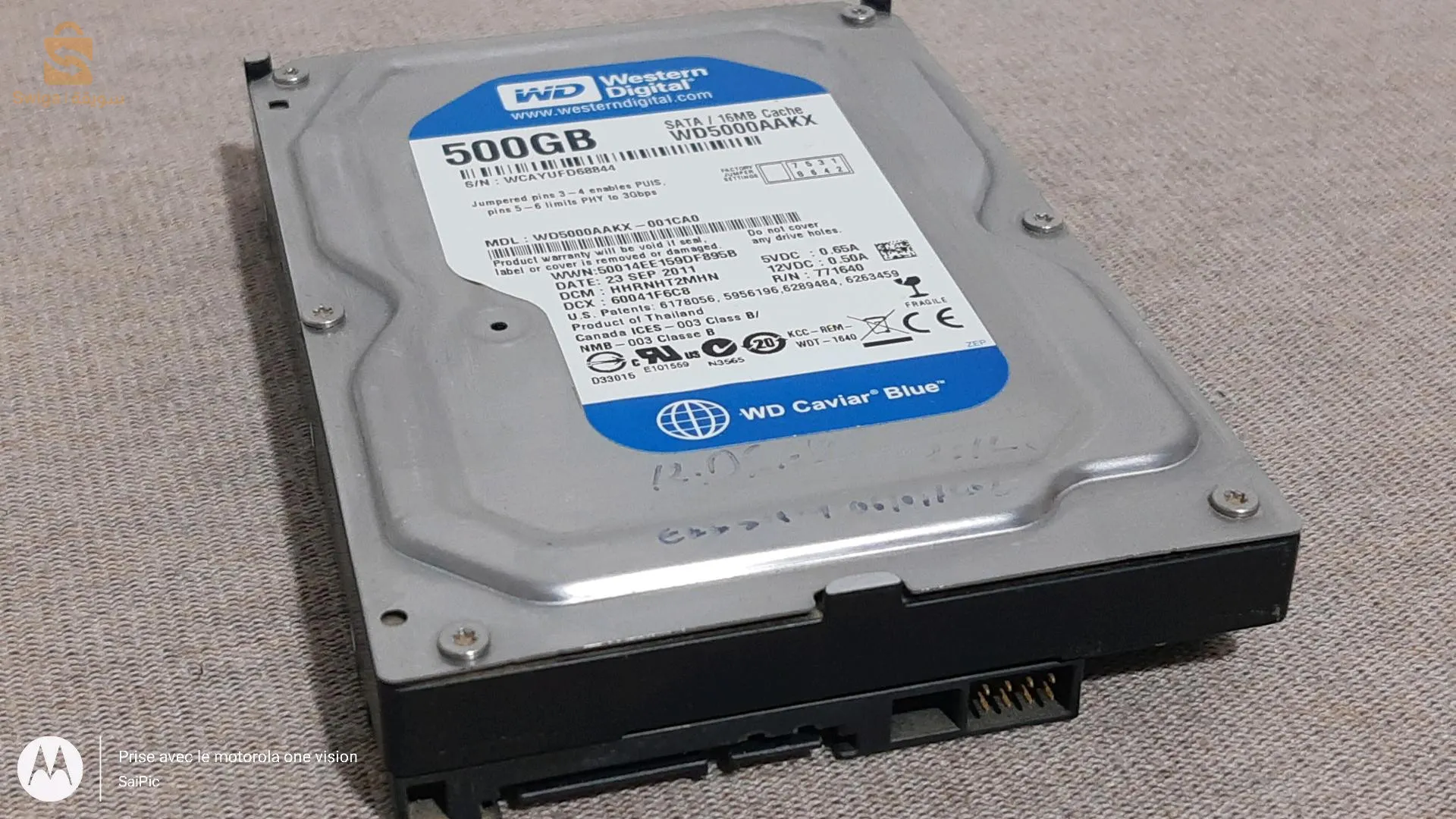 🟢 Disque Dur PC 3.5" Western Digital 500 Go
