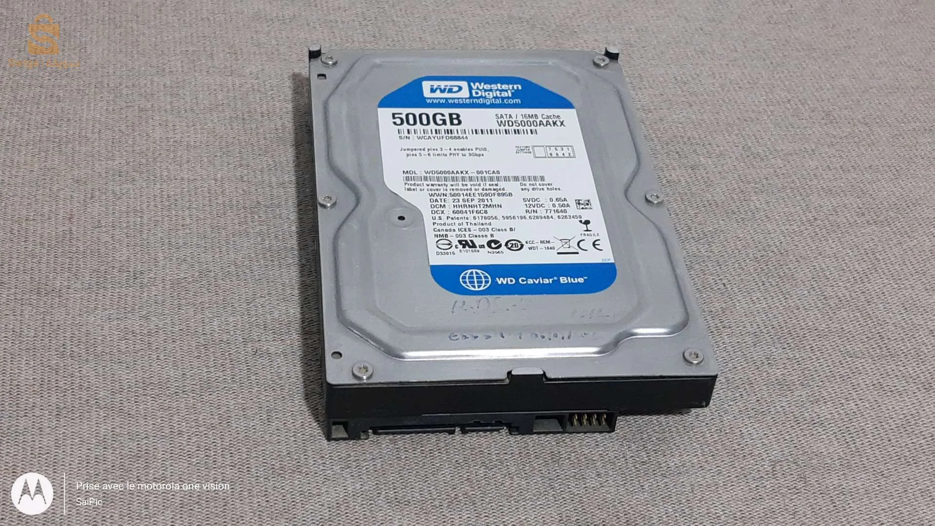 🟢 Disque Dur PC 3.5" Western Digital 500 Go