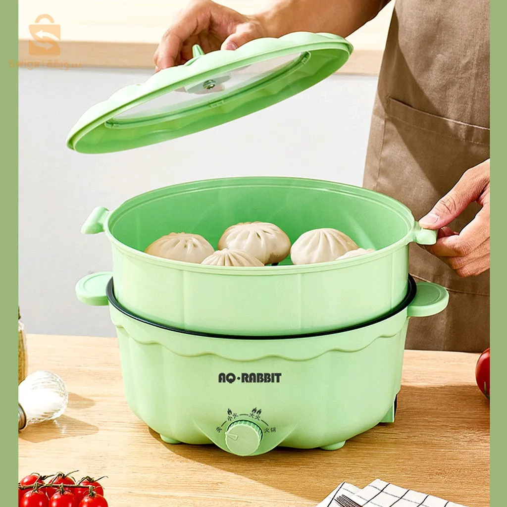 Previous
Next
AQ Rabbit Marmite à Repas Électrique Multifonction 24cm