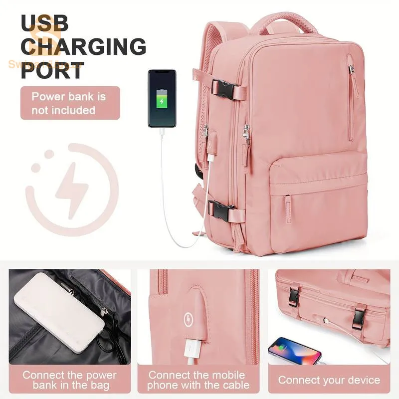 Sac à dos de voyage multifonctionnel avec compartiment à chaussures séparé, cartable pour ordinateur portable en tissu Oxford, sac à dos de Style sport décontractéTissu Oxford durable pour une utilisation de longue durée